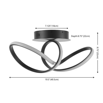 Chantelle 19.5" Modern Minimalist Aluminum Loop Integrated LED Semi Flush Mount - JONATHAN Y